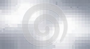 Abstract pixelated background with gradient of grey and white squares texture pattern