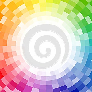 Abstract pixelated color wheel background