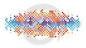 Abstract Pixelated Data Stream, Digital Information Flow, vector design Generative AI