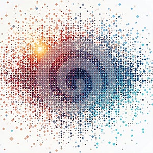 Abstract Pixelated Gradient of Red to Blue