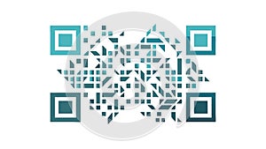 Abstract Pixelated QR Code Digital Grid, vector design Generative AI