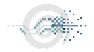 Abstract Pixelated Stream Vector Digital Technology Data Flow Element vector design Generative AI