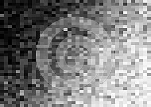 Abstract pixels pattern. geometric shapes mosaic background, black and white color gradient. vector illustration template for