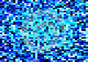 Abstract pixels pattern. geometric shapes mosaic background, blue color gradient. vector illustration template for wallpaper,