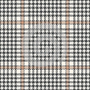 Abstract plaid pattern tweed for textile print. Check pattern glen in grey and beige. Tartan background graphic vector for dress.