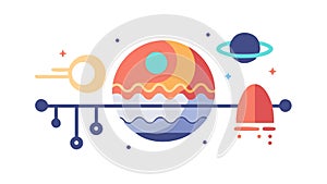 Abstract Planet Network Cosmic Connectivity, vector design Generative AI