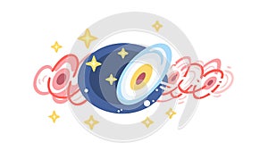 Abstract Planet Space Art Icon, vector design Generative AI