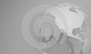 Abstract plaster model of planet earth, detail on USA and Canada, corporate business investment background