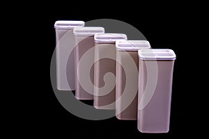 Abstract Of Plastic Containers With Lids