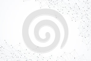 Abstract plexus background with connected lines and dots. Plexus geometric effect. Big data complex with compounds