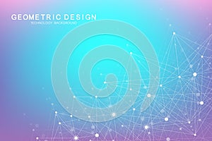 Abstract plexus background with connected lines and dots. Plexus geometric effect. Big data complex with compounds