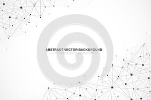 Abstract plexus background with connected lines and dots. Plexus geometric effect. Digital data visualization