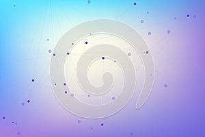 Abstract plexus background with connected lines and dots. Wave flow. Plexus geometric effect Big data with compounds