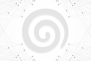 Abstract plexus background with connected lines and dots. Wave flow. Plexus geometric effect Big data with compounds