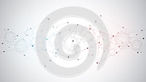 Abstract plexus background with connecting dots and lines. Global network connection, digital technology and