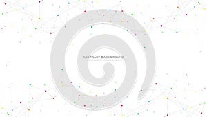 Abstract plexus background with connecting dots and lines. Global network connection, digital technology and