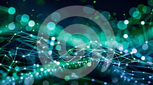 Abstract Plexus Background: Data Connection Network With Glowing Points