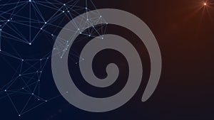Abstract plexus background with dots and lines moving in space