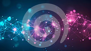 Abstract Plexus Background With Glowing Nodes And Lines Connection - Technology Network Concept