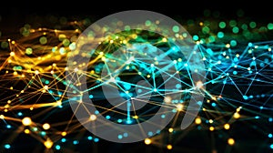 Abstract Plexus Background With Glowing Nodes And Lines - Data Connection Network