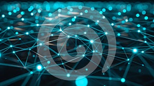 Abstract Plexus Background With Glowing Nodes And Lines - Futuristic Network Connection