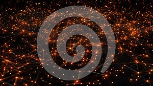 Abstract Plexus Background With Glowing Nodes And Lines - Network, Connection, And Data Visualization Concept