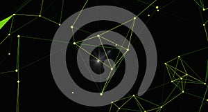 Abstract Plexus Network with Glowing Connections on a Dark Background