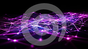 Abstract Plexus Structure With Glowing Nodes And Lines, Network Connection Technology Background