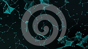 Abstract plexus structure of many glowing lines and particles