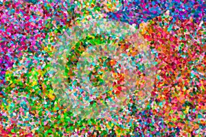 Abstract pointillist oil painting