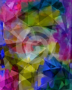 Abstract poligonal watercolor colorful background