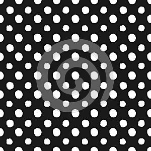 Abstract polka dot seamless pattern in hand drawn style