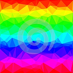 Abstract polygon background with rainbow colors.