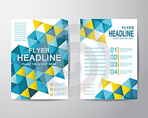 abstract polygon design template layout for brochure flyer in A4 size, vector eps10