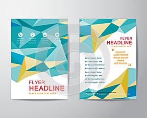 abstract polygon design template layout for brochure flyer in A4 size, vector eps10