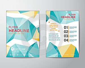 abstract polygon design vector template layout for magazine brochure flyer in A4 size