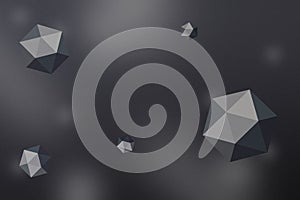 Abstract Polygon Sphere background with space and depth effect