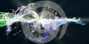 Abstract polygonal analyze algorithm artificial intelligence data. Analytics algorithms banner for science, technology and