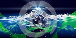 Abstract polygonal analyze algorithm artificial intelligence data. Big data. Data science. Analytics algorithms banner for science
