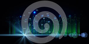 Abstract polygonal background  grid  with blurred lines and analysis data.  Big data.  Artificial intelligence. Business,
