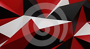 Abstract Red, Black, and White Triangles