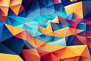 Abstract polygonal colorful triangle geometrical background Geometric