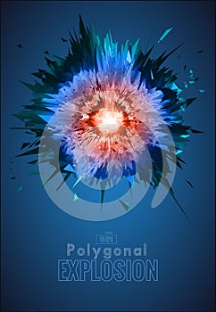 Abstract polygonal explosion graphic illustration