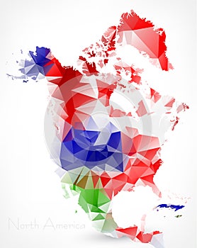 Abstract Polygonal Geometric Map of North America