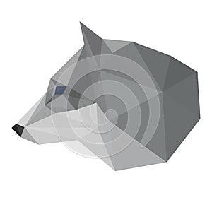 Abstract polygonal geometric triangle wolf head isolated on white background for use in design