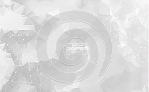 Abstract polygonal Gray background with connected dots and lines, connection structure, futuristic hud background, vector illustra