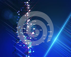 Abstract polygonal grid with glow dots.  Big Data.  Concept of decision making analysis data quality. Business and science