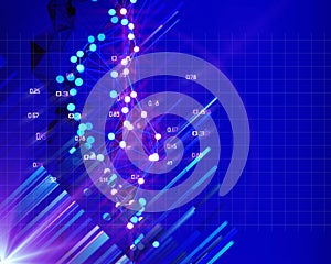 Abstract polygonal grid with glow dots.  Concept of decision making analysis data quality. Big Data.  Business and science