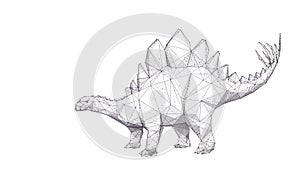 Abstract polygonal hand drawing of stegosaurus