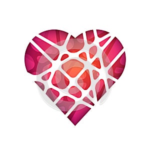 Abstract polygonal heart. Abstract Modern Geometrical Design Template.